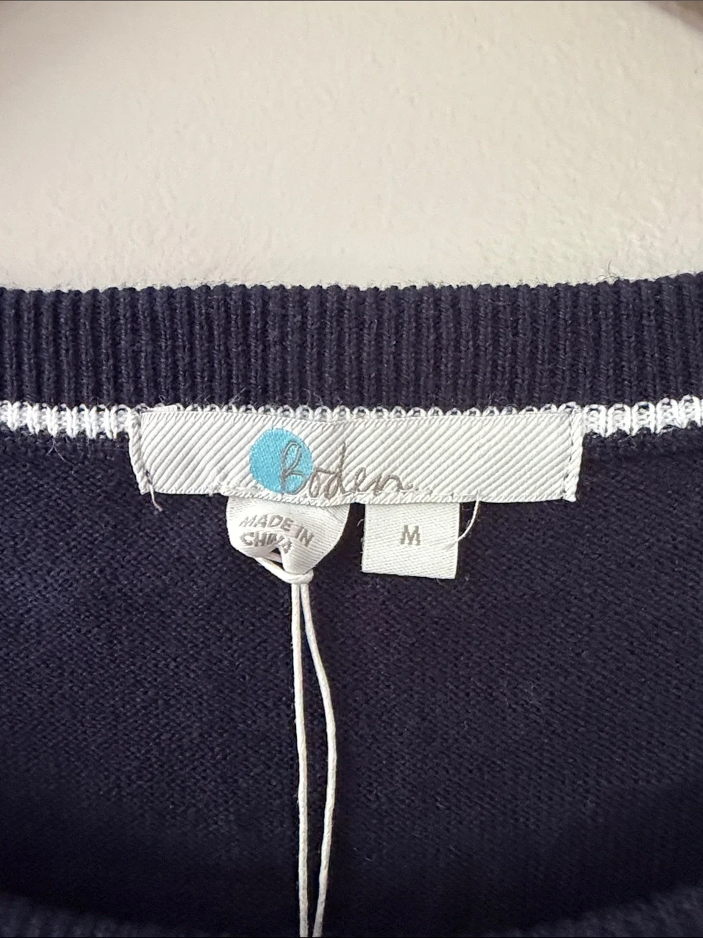 Boden Addie Jumper Sweater Medium NWT Preppy Sailor‎ Navy Blue White